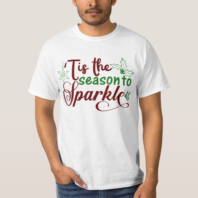 Camiseta Esta é a estação do ano, branco básico, vermelho e (Frente)