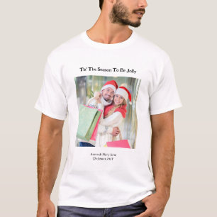 Camiseta Esta é a estação para ser Casal de Natal Jolly