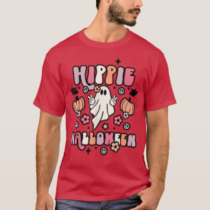 Camiseta Esta é a estação Pumpkin Boo 60s 70s Hippie Hallow