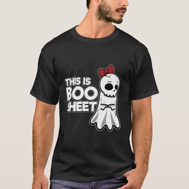 Camiseta Esta É A Folha De Boo Desaprovando O Halloween Eng (Frente)