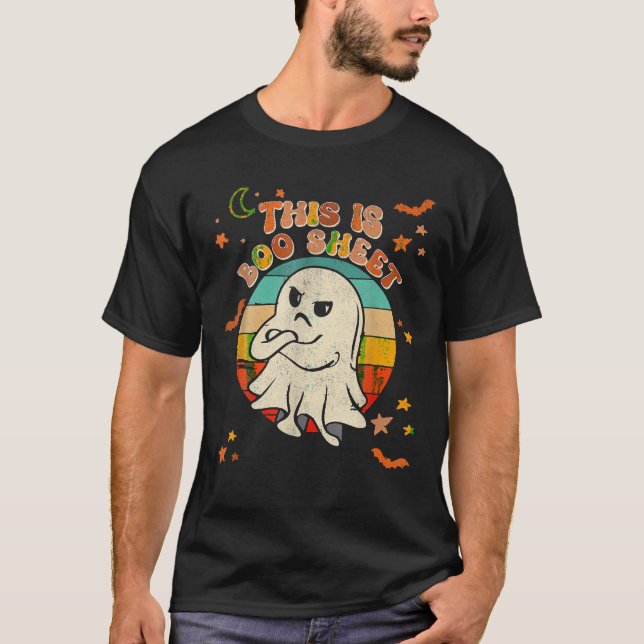 Camiseta Esta É A Folha De Boo Ghost Retro Halloween Costum (Frente)