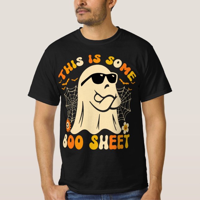 Camiseta Esta É A Folha De Boo Ghost Retro Halloween Costum (Frente)