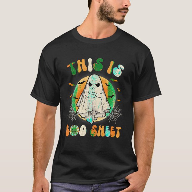 Camiseta Esta É A Folha De Boo Ghost Retro Halloween Fu (Frente)