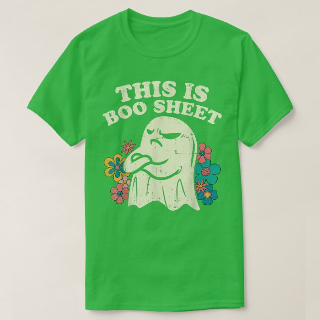 Camiseta Esta É A Folha De Boo Groovy Grumpy Ghost Funny Ha (Frente do Design)