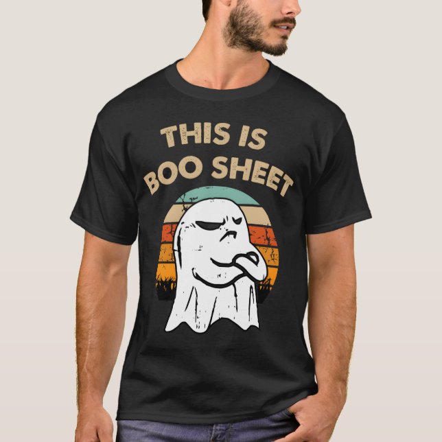 Camiseta Esta É A Folha De Boo Retro Halloween Engraçado Ha (Frente)