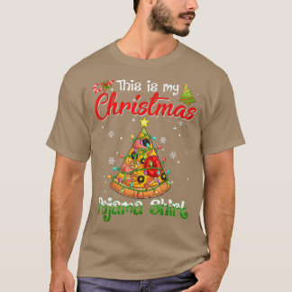 Camiseta Esta É A Minha Árvore De Natal Da Pizza De Natal