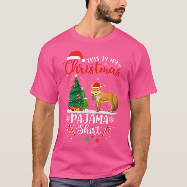 Camiseta Esta É A Minha Árvore De Natal, Fox Xmas Light (Frente)