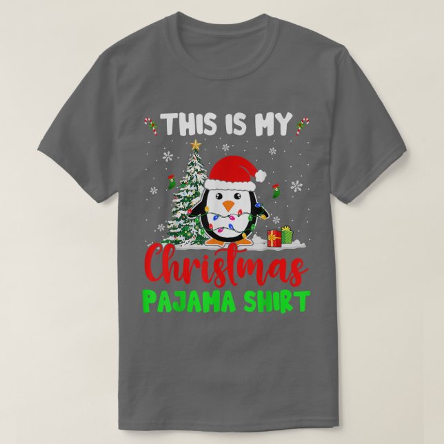 Camiseta Esta É A Minha Caneta De Luzes De Natal Do Pajama (Frente do Design)