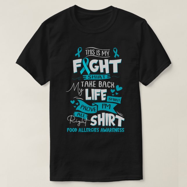 Camiseta Esta É A Minha Combatente Alergia À Comida (Frente do Design)
