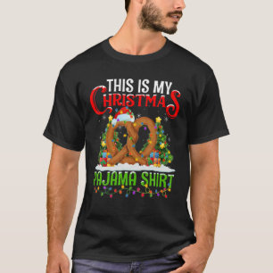 Camiseta Esta é a minha comida de pretzel de pijama de Nata