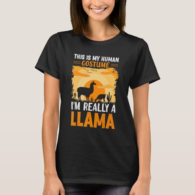 Camiseta Esta É A Minha Costuma Humana, Na Verdade Sou Llam (Frente)