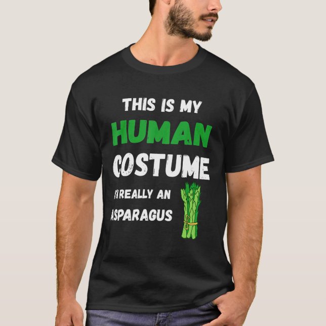 Camiseta Esta É A Minha Costume Humana Eu Sou Um Aspargo Ve (Frente)
