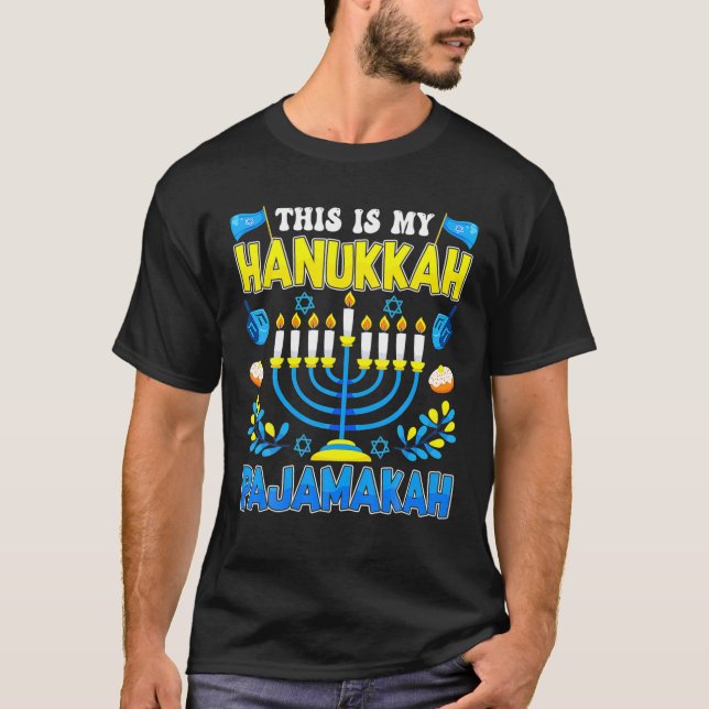 Camiseta Esta É A Minha Família Chanukkah Pajamakah Funny X (Frente)