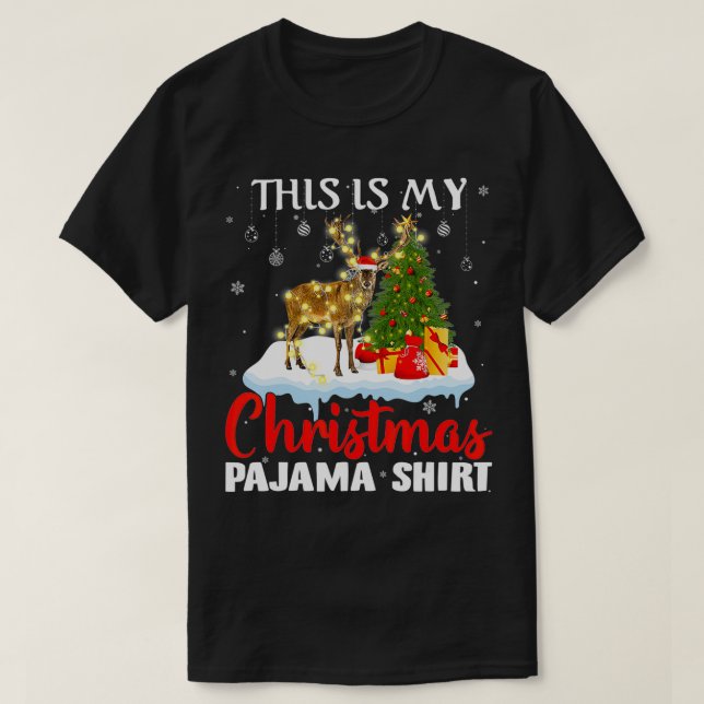 Camiseta Esta É A Minha Família Pajama Deer Mating De Natal (Frente do Design)