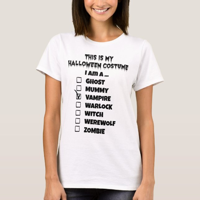 Camiseta Esta é a minha fantasia de Halloween - Check Mark  (Frente)