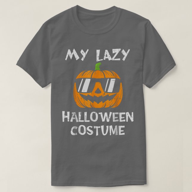 Camiseta Esta é a minha fantasia de halloween preguiçosa co (Frente do Design)