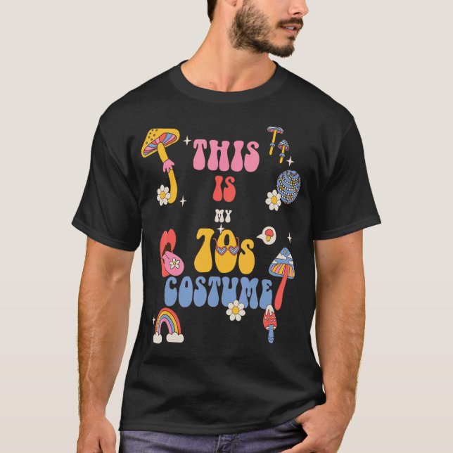 Camiseta Esta é a minha fantasia dos anos 70 Nostalgia H de (Frente)