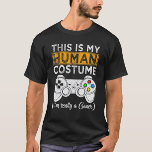 Camiseta Esta é a minha fantasia humana. Eu sou mesmo um jo