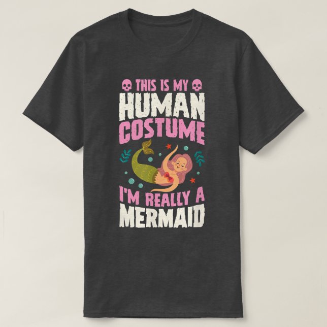 Camiseta Esta é a minha fantasia humana. Eu sou mesmo um sa (Frente do Design)