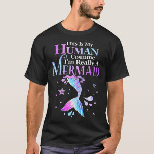 Camiseta Esta é a minha fantasia humana. Eu sou mesmo um sa