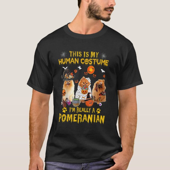 Camiseta Esta é a minha fantasia humana. Eu sou realmente u (Frente)