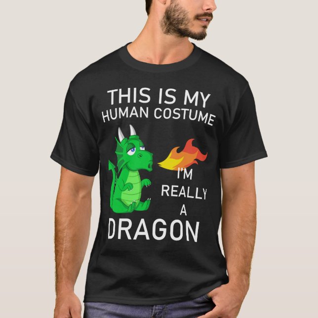 Camiseta esta é a minha fantasia humana, eu sou realmente u (Frente)