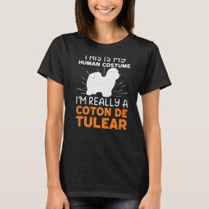 Camiseta Esta é a minha fantasia humana. Sou mesmo um Coton