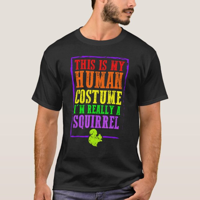Camiseta Esta é a minha fantasia humana. Sou mesmo um esqui (Frente)