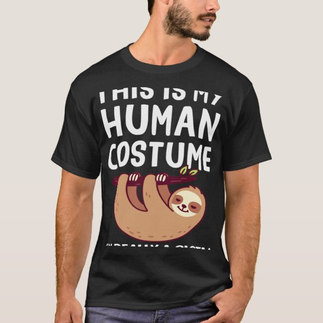 Camiseta Esta é a minha fantasia humana. Sou mesmo um Hallo (Frente)