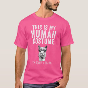 Camiseta Esta é a minha fantasia humana. Sou mesmo um Llama