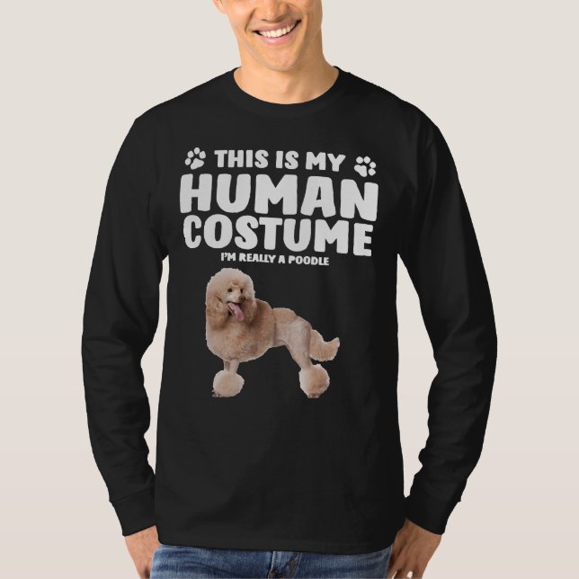 Camiseta Esta é a minha fantasia humana. Sou mesmo um Poodô (Frente)