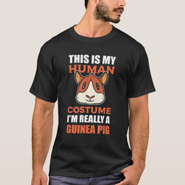 Camiseta Esta é a minha fantasia humana. Sou mesmo um porco (Frente)