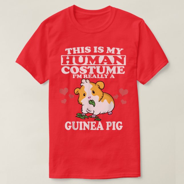 Camiseta Esta é a minha fantasia humana. Sou mesmo um porco (Frente do Design)