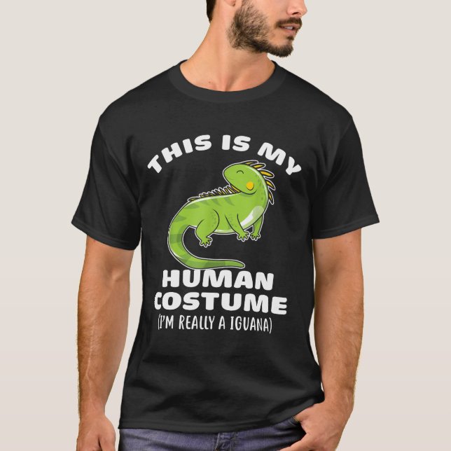 Camiseta Esta é a minha fantasia humana. Sou mesmo um prese (Frente)