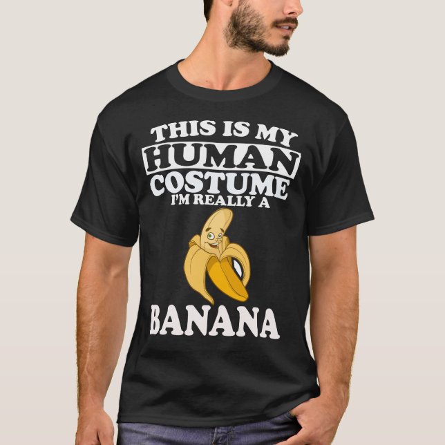 Camiseta Esta é a minha fantasia humana, sou mesmo uma bana (Frente)