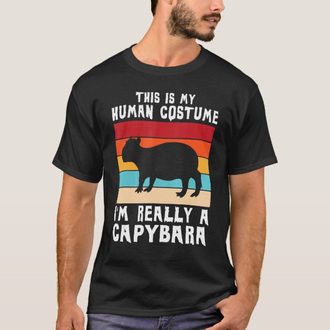 Camiseta Esta é a minha fantasia humana. Sou mesmo uma Capy (Frente)