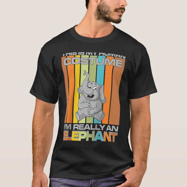 Camiseta Esta é a minha fantasia humana. Sou realmente um e (Frente)