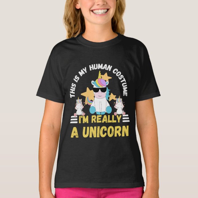 Camiseta Esta é a minha fantasia humana. Sou realmente um U (Frente)