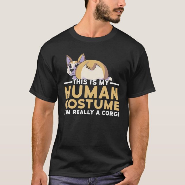 Camiseta Esta é a minha fantasia humana. Sou um Cachorro de (Frente)
