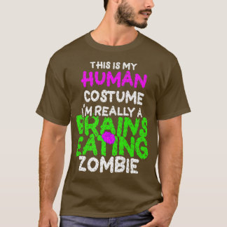 Camiseta Esta é a minha fantasia humana. Sou um Zombie Engr