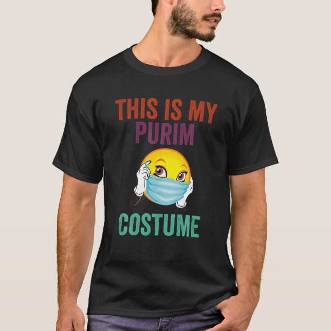 Camiseta Esta É A Minha Máscara Judaica De Costume De Purim (Frente)