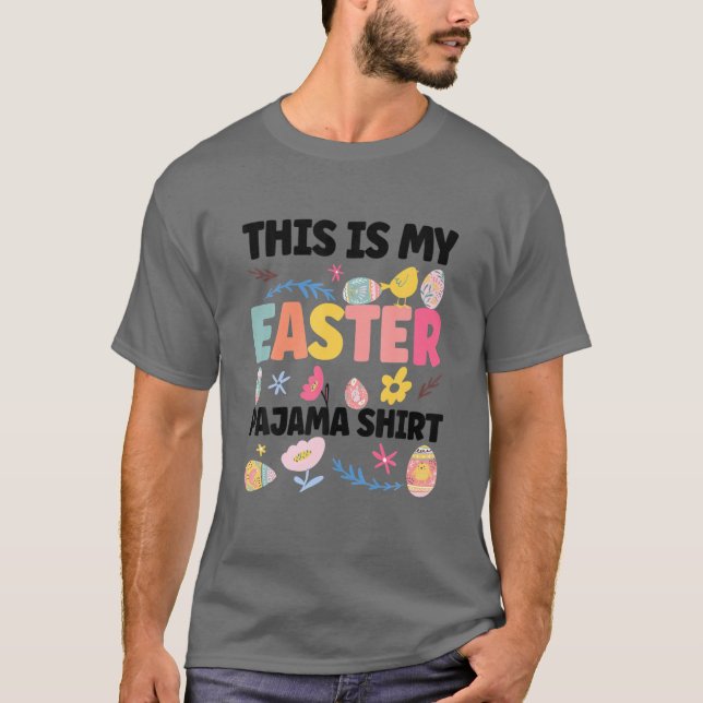 Camiseta Esta É A Minha Páscoa Pajama Bunny Easter Egg (Frente)