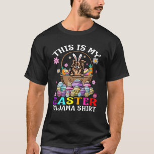 Camiseta Esta É A Minha Páscoa Pajama Chihuahua Bunny Eggs