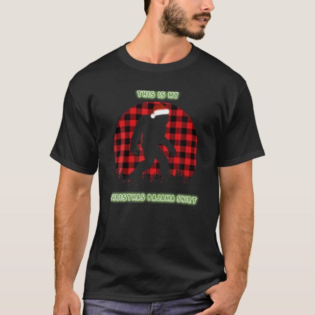Camiseta Esta É A Minha Xadrez De Bigfoot Pajama (Frente)