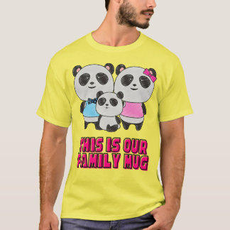 Camiseta Esta é a nossa família, Panda Family Huddle, Fofo