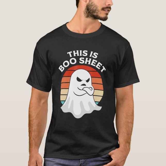Camiseta ESTA É BOA FOLHA Ghost Retro Halloween Costume (Frente)
