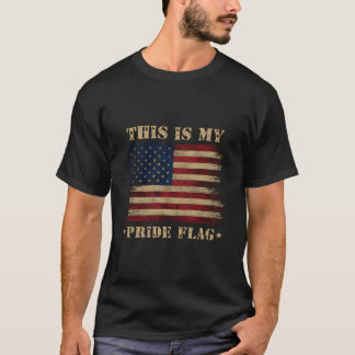 Camiseta Esta É Minha Bandeira do Orgulho Americano EUA 4 D