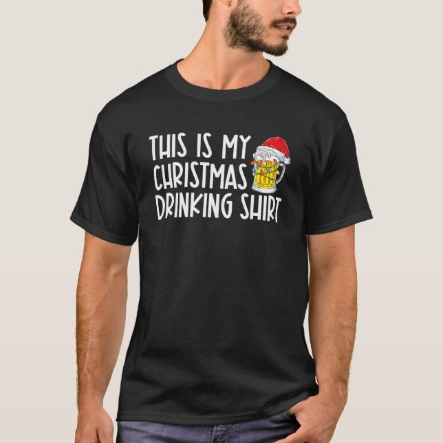 Camiseta Esta É Minha Bebendo De Natal Beer Americana (Frente)