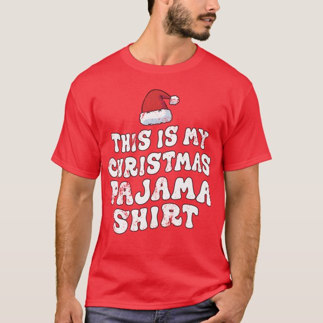 Camiseta Esta É Minha Família De Natal Feliz Pajama (Frente)