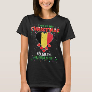 Camiseta Esta É Minha Luz De Natal Ama A Bandeira Da Bélgic